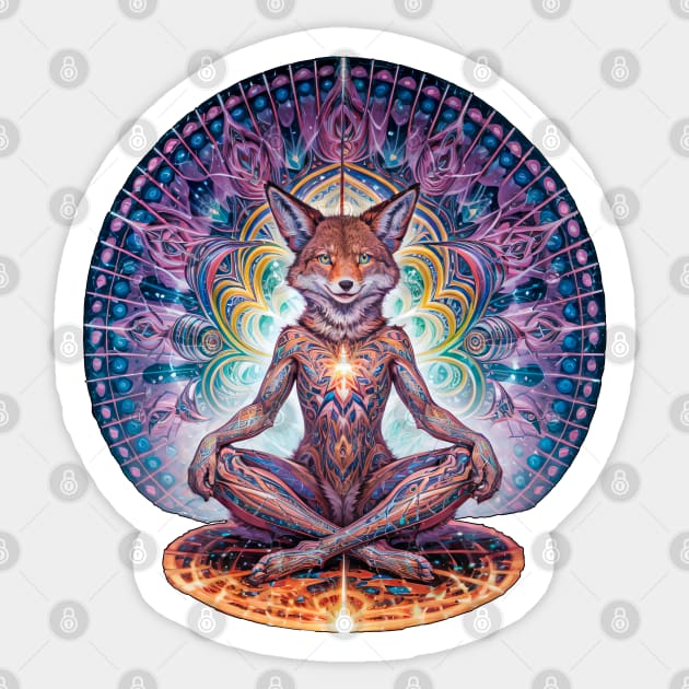 Coyote The Trickster (7.1) - Trippy Psychedelic Canis Sticker by TheThirdEye